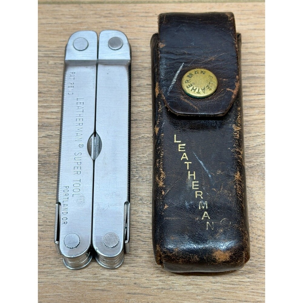 Vintage Leatherman Super Tool 2 Blade Multi-Tool w/ Original Leather Case